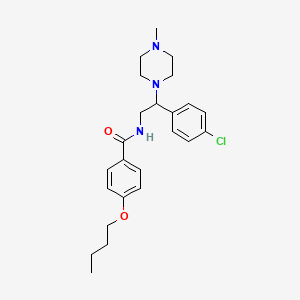 molecular formula C24H32ClN3O2 B11352288 4-butoxy-N-[2-(4-chlorophenyl)-2-(4-methylpiperazin-1-yl)ethyl]benzamide 