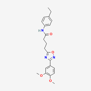 molecular formula C22H25N3O4 B11352294 4-[3-(3,4-dimethoxyphenyl)-1,2,4-oxadiazol-5-yl]-N-(4-ethylphenyl)butanamide 