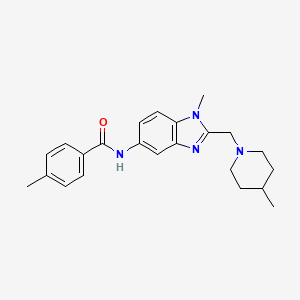 4-methyl-N-{1-methyl-2-[(4-methylpiperidin-1-yl)methyl]-1H-benzimidazol-5-yl}benzamide