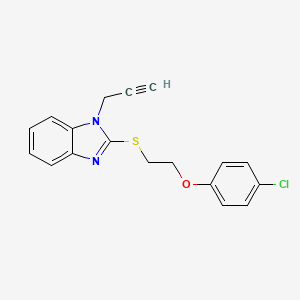 molecular formula C18H15ClN2OS B11352340 2-{[2-(4-chlorophenoxy)ethyl]sulfanyl}-1-(prop-2-yn-1-yl)-1H-benzimidazole 