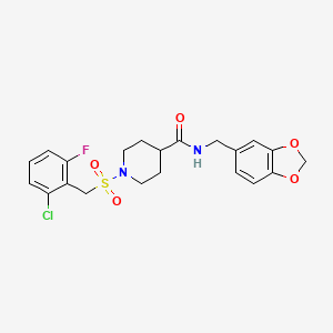 N-(1,3-benzodioxol-5-ylmethyl)-1-[(2-chloro-6-fluorobenzyl)sulfonyl]piperidine-4-carboxamide