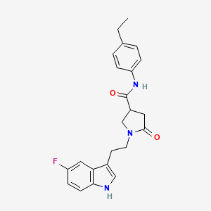 N-(4-ethylphenyl)-1-[2-(5-fluoro-1H-indol-3-yl)ethyl]-5-oxopyrrolidine-3-carboxamide