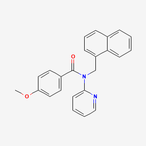 molecular formula C24H20N2O2 B11352392 4-methoxy-N-(naphthalen-1-ylmethyl)-N-(pyridin-2-yl)benzamide 