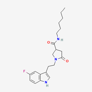 1-[2-(5-fluoro-1H-indol-3-yl)ethyl]-N-hexyl-5-oxopyrrolidine-3-carboxamide