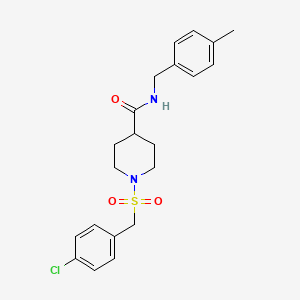 1-[(4-chlorobenzyl)sulfonyl]-N-(4-methylbenzyl)piperidine-4-carboxamide