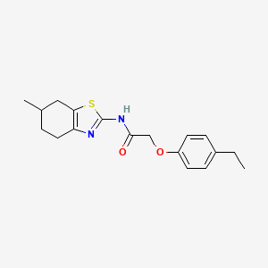 molecular formula C18H22N2O2S B11352479 2-(4-ethylphenoxy)-N-(6-methyl-4,5,6,7-tetrahydro-1,3-benzothiazol-2-yl)acetamide 