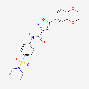 5-(2,3-dihydro-1,4-benzodioxin-6-yl)-N-[4-(piperidin-1-ylsulfonyl)phenyl]-1,2-oxazole-3-carboxamide