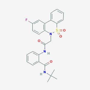 N-tert-butyl-2-{[(9-fluoro-5,5-dioxido-6H-dibenzo[c,e][1,2]thiazin-6-yl)acetyl]amino}benzamide