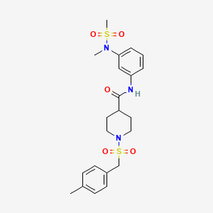 molecular formula C22H29N3O5S2 B11352496 1-[(4-methylbenzyl)sulfonyl]-N-{3-[methyl(methylsulfonyl)amino]phenyl}piperidine-4-carboxamide 