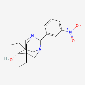 molecular formula C18H25N3O3 B11352507 5,7-Diethyl-2-(3-nitrophenyl)-1,3-diazatricyclo[3.3.1.1~3,7~]decan-6-ol 