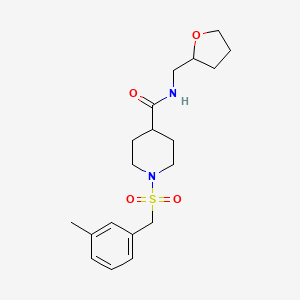 molecular formula C19H28N2O4S B11352508 1-[(3-methylbenzyl)sulfonyl]-N-(tetrahydrofuran-2-ylmethyl)piperidine-4-carboxamide 