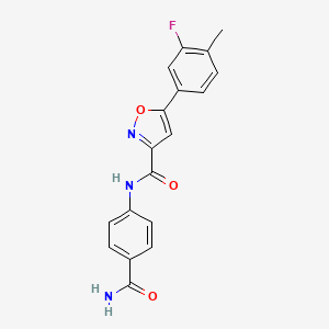 N-(4-carbamoylphenyl)-5-(3-fluoro-4-methylphenyl)-1,2-oxazole-3-carboxamide