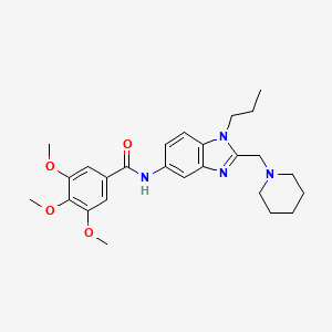 3,4,5-trimethoxy-N-[2-(piperidin-1-ylmethyl)-1-propyl-1H-benzimidazol-5-yl]benzamide