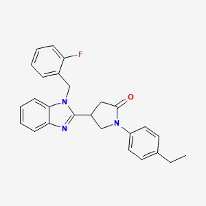 molecular formula C26H24FN3O B11352551 1-(4-ethylphenyl)-4-[1-(2-fluorobenzyl)-1H-benzimidazol-2-yl]pyrrolidin-2-one 