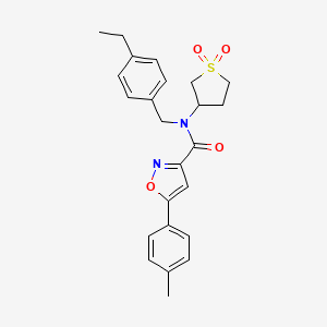 molecular formula C24H26N2O4S B11352559 N-(1,1-dioxidotetrahydrothiophen-3-yl)-N-(4-ethylbenzyl)-5-(4-methylphenyl)-1,2-oxazole-3-carboxamide 