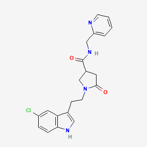 1-[2-(5-chloro-1H-indol-3-yl)ethyl]-5-oxo-N-(pyridin-2-ylmethyl)pyrrolidine-3-carboxamide