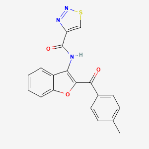 molecular formula C19H13N3O3S B11352598 N-[2-(4-methylbenzoyl)-1-benzofuran-3-yl]-1,2,3-thiadiazole-4-carboxamide 