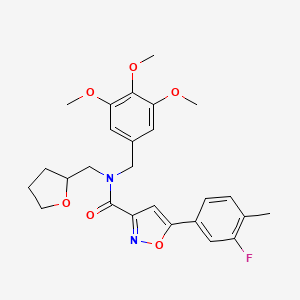 5-(3-fluoro-4-methylphenyl)-N-(tetrahydrofuran-2-ylmethyl)-N-(3,4,5-trimethoxybenzyl)-1,2-oxazole-3-carboxamide