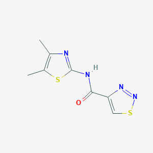 molecular formula C8H8N4OS2 B11352630 N-(4,5-dimethyl-1,3-thiazol-2-yl)-1,2,3-thiadiazole-4-carboxamide 