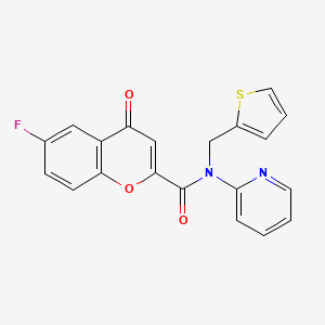 molecular formula C20H13FN2O3S B11352633 6-fluoro-4-oxo-N-(pyridin-2-yl)-N-(thiophen-2-ylmethyl)-4H-chromene-2-carboxamide 