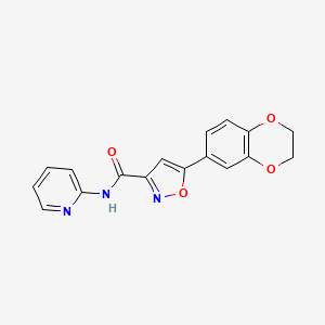 5-(2,3-dihydro-1,4-benzodioxin-6-yl)-N-(pyridin-2-yl)-1,2-oxazole-3-carboxamide