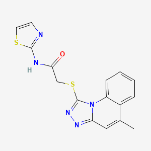 2-((5-methyl-[1,2,4]triazolo[4,3-a]quinolin-1-yl)thio)-N-(thiazol-2-yl)acetamide