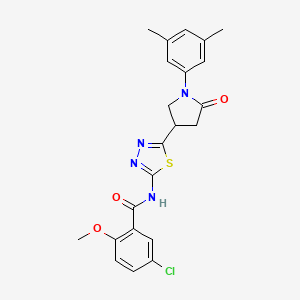 5-chloro-N-{5-[1-(3,5-dimethylphenyl)-5-oxopyrrolidin-3-yl]-1,3,4-thiadiazol-2-yl}-2-methoxybenzamide