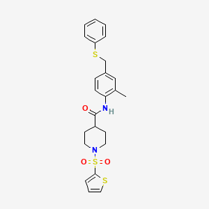 N-{2-methyl-4-[(phenylsulfanyl)methyl]phenyl}-1-(thiophen-2-ylsulfonyl)piperidine-4-carboxamide