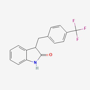 molecular formula C16H12F3NO B11352703 3-[4-(Trifluoromethyl)benzyl]indoline-2-one 