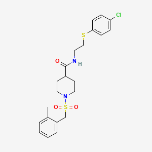 N-{2-[(4-chlorophenyl)sulfanyl]ethyl}-1-[(2-methylbenzyl)sulfonyl]piperidine-4-carboxamide