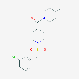 molecular formula C19H27ClN2O3S B11352724 {1-[(3-Chlorobenzyl)sulfonyl]piperidin-4-yl}(4-methylpiperidin-1-yl)methanone 