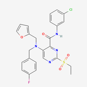 N-(3-chlorophenyl)-2-(ethylsulfonyl)-5-[(4-fluorobenzyl)(furan-2-ylmethyl)amino]pyrimidine-4-carboxamide