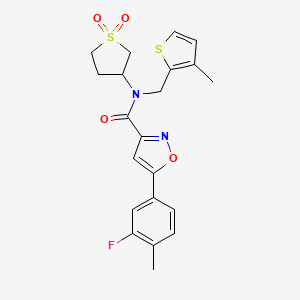 N-(1,1-dioxidotetrahydrothiophen-3-yl)-5-(3-fluoro-4-methylphenyl)-N-[(3-methylthiophen-2-yl)methyl]-1,2-oxazole-3-carboxamide