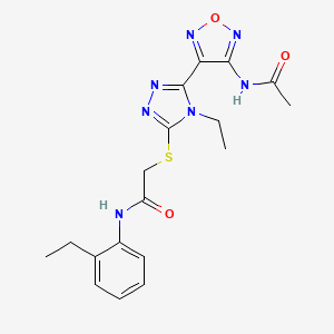 2-({5-[4-(acetylamino)-1,2,5-oxadiazol-3-yl]-4-ethyl-4H-1,2,4-triazol-3-yl}sulfanyl)-N-(2-ethylphenyl)acetamide