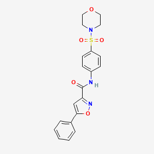 molecular formula C20H19N3O5S B11352791 N-[4-(morpholin-4-ylsulfonyl)phenyl]-5-phenyl-1,2-oxazole-3-carboxamide 