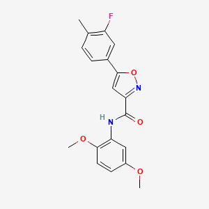 N-(2,5-dimethoxyphenyl)-5-(3-fluoro-4-methylphenyl)-1,2-oxazole-3-carboxamide