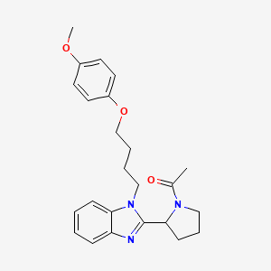 molecular formula C24H29N3O3 B11352812 1-(2-{1-[4-(4-methoxyphenoxy)butyl]-1H-benzimidazol-2-yl}pyrrolidin-1-yl)ethanone 