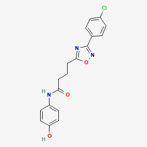 4-[3-(4-chlorophenyl)-1,2,4-oxadiazol-5-yl]-N-(4-hydroxyphenyl)butanamide