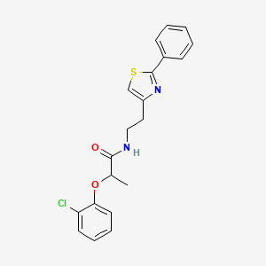 molecular formula C20H19ClN2O2S B11352819 2-(2-chlorophenoxy)-N-[2-(2-phenyl-1,3-thiazol-4-yl)ethyl]propanamide 