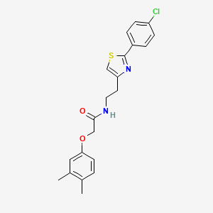 molecular formula C21H21ClN2O2S B11352821 N-{2-[2-(4-chlorophenyl)-1,3-thiazol-4-yl]ethyl}-2-(3,4-dimethylphenoxy)acetamide 