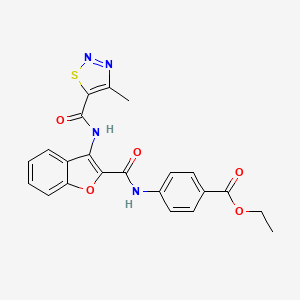 Ethyl 4-{[(3-{[(4-methyl-1,2,3-thiadiazol-5-yl)carbonyl]amino}-1-benzofuran-2-yl)carbonyl]amino}benzoate