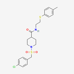 1-[(4-chlorobenzyl)sulfonyl]-N-{2-[(4-methylphenyl)sulfanyl]ethyl}piperidine-4-carboxamide