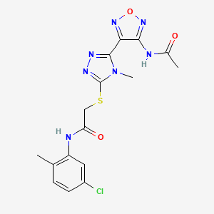 2-({5-[4-(acetylamino)-1,2,5-oxadiazol-3-yl]-4-methyl-4H-1,2,4-triazol-3-yl}sulfanyl)-N-(5-chloro-2-methylphenyl)acetamide