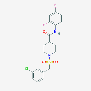 molecular formula C19H19ClF2N2O3S B11352886 1-[(3-chlorobenzyl)sulfonyl]-N-(2,4-difluorophenyl)piperidine-4-carboxamide 