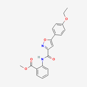 molecular formula C20H18N2O5 B11352971 Methyl 2-({[5-(4-ethoxyphenyl)-1,2-oxazol-3-yl]carbonyl}amino)benzoate 