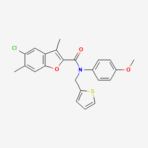 5-chloro-N-(4-methoxyphenyl)-3,6-dimethyl-N-(thiophen-2-ylmethyl)-1-benzofuran-2-carboxamide