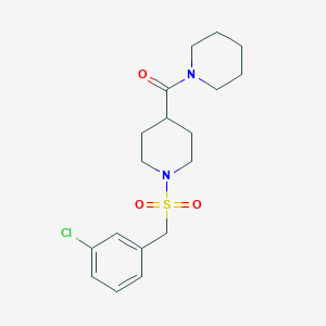 molecular formula C18H25ClN2O3S B11353000 {1-[(3-Chlorobenzyl)sulfonyl]piperidin-4-yl}(piperidin-1-yl)methanone 