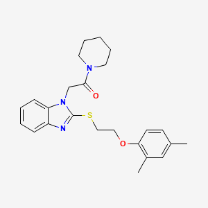 2-(2-{[2-(2,4-dimethylphenoxy)ethyl]sulfanyl}-1H-benzimidazol-1-yl)-1-(piperidin-1-yl)ethanone