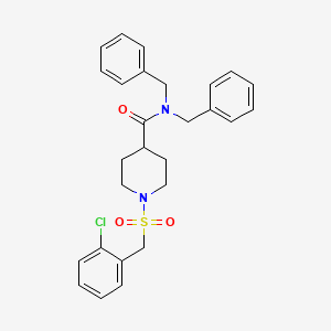 N,N-dibenzyl-1-[(2-chlorobenzyl)sulfonyl]piperidine-4-carboxamide