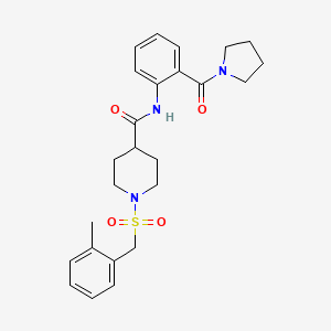 1-[(2-methylbenzyl)sulfonyl]-N-[2-(pyrrolidin-1-ylcarbonyl)phenyl]piperidine-4-carboxamide